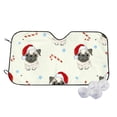 thumbnail image 2 of Lsque Christmas Pug Dog Car Windshield Sun Shade | Accordion Folding Style Auto Shade for Car Truck SUV Van | Blocks UV Rays Sun Visor Protector | Medium, 2 of 7