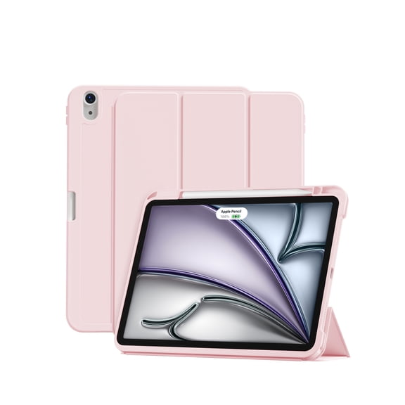 SZPSGC Case for iPad Air 11 Inch M4/M3/M2 (2026/2025/2024), iPad Air 5th/4th Generation (2022/2020 10.9 Inch), Slim Trifold Stand Protective Cover with Pencil Holder, Auto Sleep/Wake, Pink