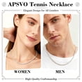 thumbnail image 2 of APSVO S925 Sterling Silver Plated Tennis Necklaces for Women CZ Chain Prom Wedding Birthday Mothers Day Jewelry Gifts Teen Adults Mom Female Daughter Girlfriend Wife Age Ideas 1.5/2mm, 2 of 8