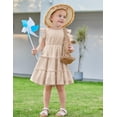 thumbnail image 6 of Arshiner Toddler Girls Dress Ruffle Sleeveless Tiered Swing Twirly Dresses Cute Summer Beach Sundress with Pocket, 6 of 6