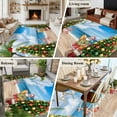 thumbnail image 5 of 5x8 Area Rugs for Living Room, Blue Coastal Christmas Non Slip Area Rugs for Kitchen Bedroom Entryway, Xmas Tree Santa Summer Beach Washable Carpet Runner Rug Floor Mats for Bedroom Home Decor, 5 of 9