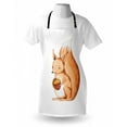 thumbnail image 4 of Squirrel Apron, Hand-drawn Style Portrait of Forest Animal Holding an Acorn, Unisex Kitchen Bib with Adjustable Neck for Cooking Gardening, Adult Size, Ginger Pale Brown, by Ambesonne, 4 of 4