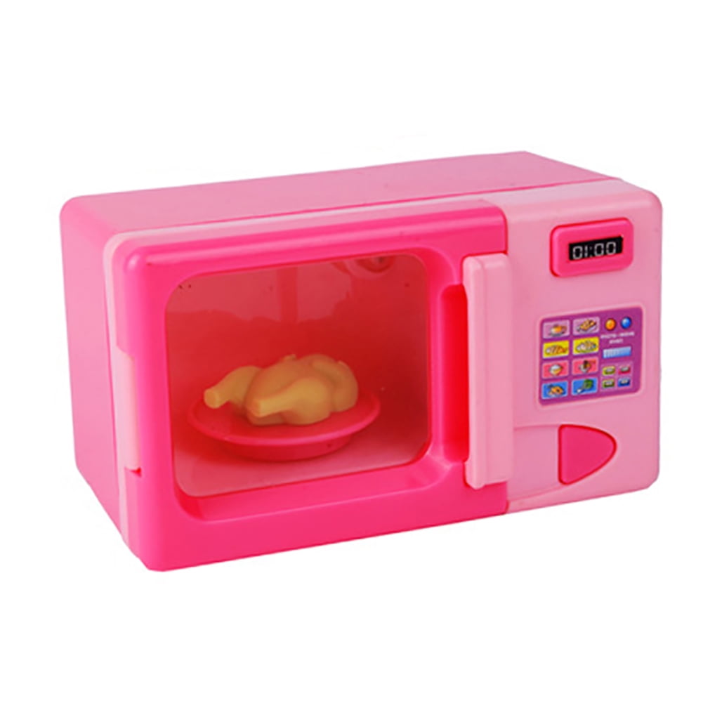 Simulation Kitchen Toys Electric Microwave Oven for Kids Children Play House Toy 