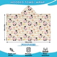 thumbnail image 2 of Beige Cow Flower Pattern Hooded Bath Towel，60"x35" for Ages 3 To 12 Kids, Quick Dry Lightweight Soft Microfiber Hood Beach Towel Cover Up for Kids, 2 of 7