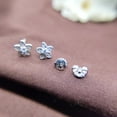 thumbnail image 4 of Sterling Silver 925 Flower CZ Stud Earrings Diamond Floral Sparkle Studs with Push back, 4 of 6