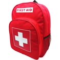 thumbnail image 3 of Red Emergency First Aid Backpack for Travel, Hiking, Camping, Pet Care - Empty Medical Bag with Cross Symbol, 3 of 8