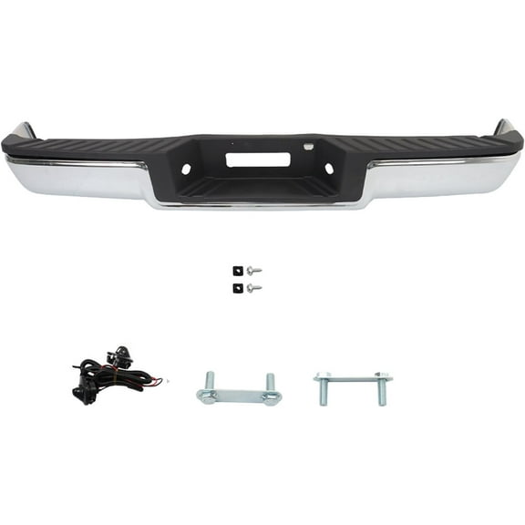 OTTULUR Chrome Rear Bumper Assembly without Park Assist Sensor Holes Replacement for 2006 2007 2008 F150 8L3Z17906B FO1103136