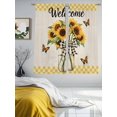 thumbnail image 3 of Yellow Sunflower Sheer Curtains 72 Inch Length 2 Panels Set, Butterfly Plaid Bow Retro Beige Farm Voile Window Treatment Rod Pocket Curtains Sheers Drapes for Bedroom/Living Room/Kitchen 52"x72"x2, 3 of 7