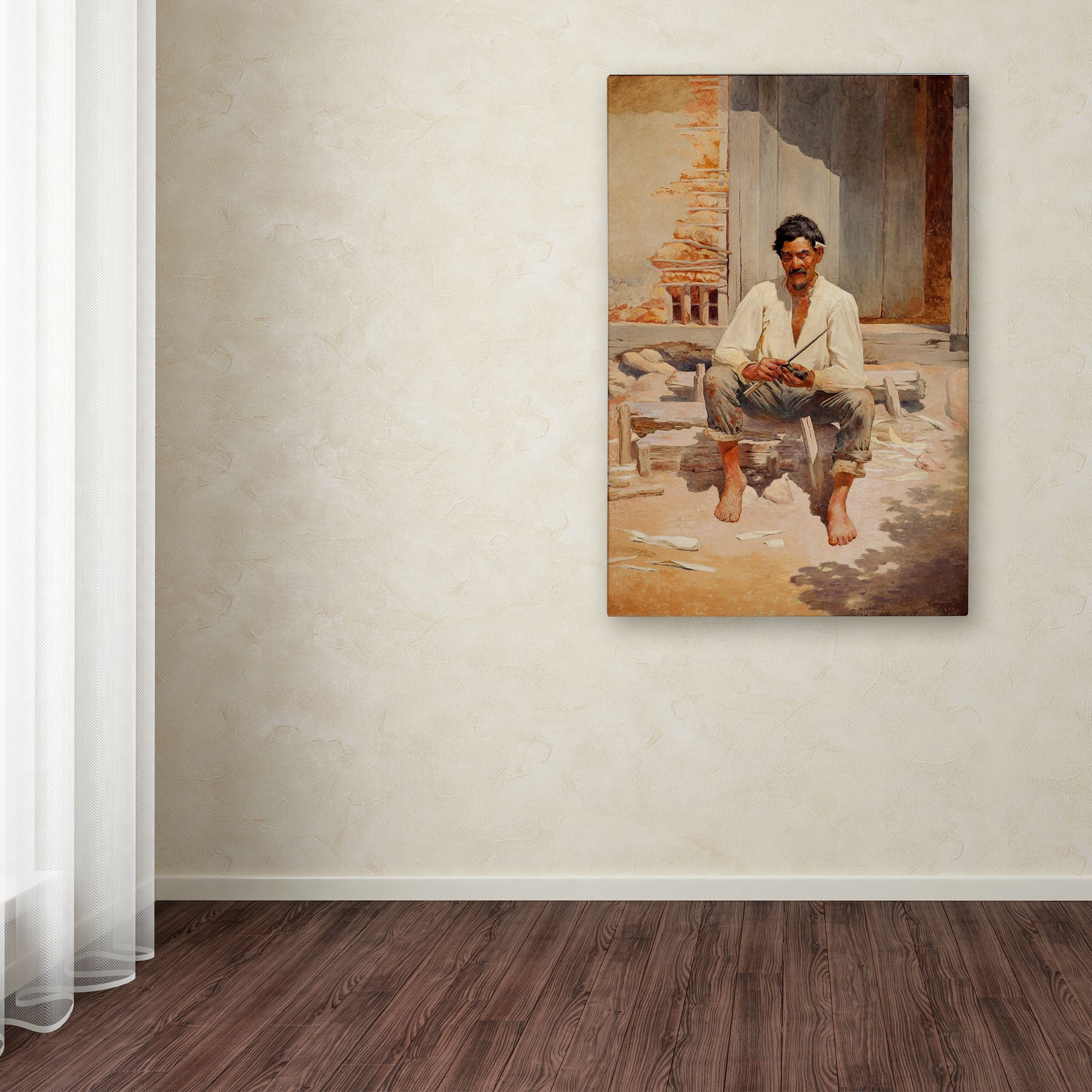 Trademark Fine Art 'Cutting Tobacco' Canvas Art by Almeida Junior