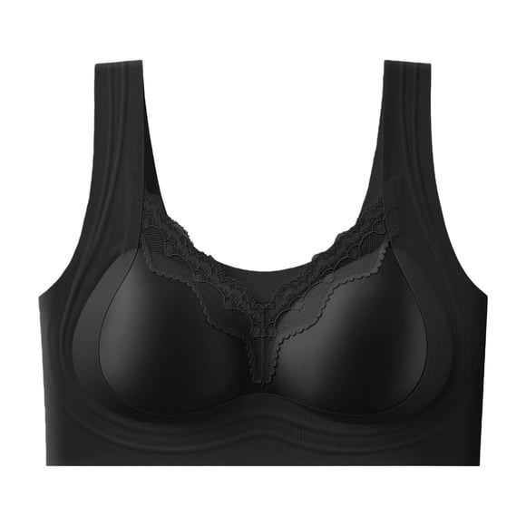 Jindong Women's Full Coverage Wireless Jelly Bras Solid Soft No Underwire Seamless Bralettes Underwear