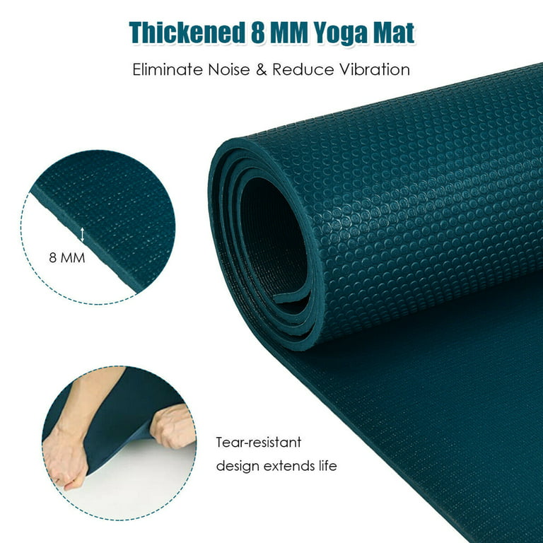 expedición Extranjero revista Gymax Large Yoga Mat 7' x 5' x 8 mm Thick Workout Mats for Home Gym  Flooring Blue - Walmart.com