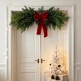 thumbnail image 4 of Christmas Door Swag with Bells Pinecones and Velvet Bow Artificial Hanging Christmas Decoration for Front Door Mirror Fireplace Mantel Indoor Holiday Decor, 4 of 6
