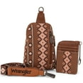 thumbnail image 4 of Wrangler Aztec Crossbody Sling Bags for Women Wallet Set,Dark Brown, 4 of 7