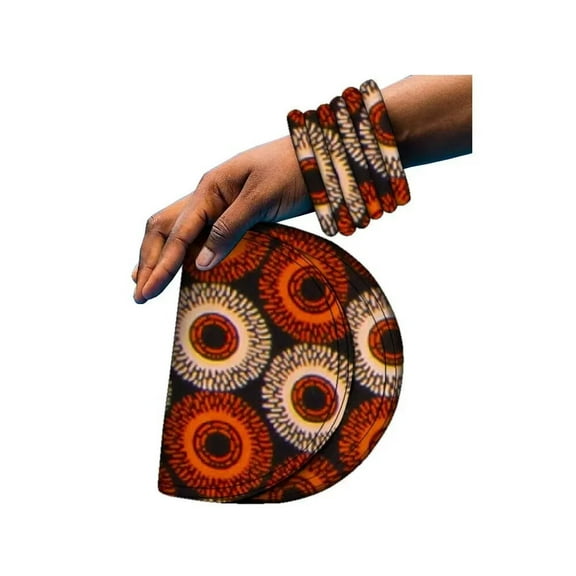 XIAOHUAGUA Ankara Kente Handmade Bangles And Small Bag African Print Fabric handbag