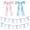 Blue Pink 2pcs, variant on Satin Ribbon Garland Decor, Pre-Tied Bow Party Decorations for Backdrop