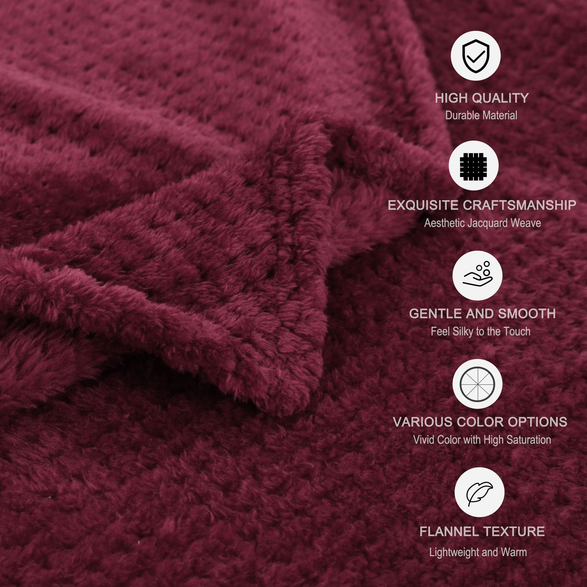 Unique Bargains Soft Flannel Fleece Velvet Blanket Burgundy 30" x 40"