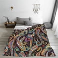 thumbnail image 5 of Fuzoiu Watercolor Romantic Paisley Print Ultra-Soft Micro Fleece Blanket,All Seasons Flannel Throw, Lightweight Blanket for Bed, Sofa, Couch, Movie Night, Camping, and Travel-80"x60", 5 of 7