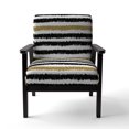 thumbnail image 3 of Designart "Black Striped Pattern" Upholstered Patterned Accent Chair and Arm Chair, 3 of 5