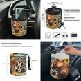 thumbnail image 4 of Yuyamidu Highland Cow Car Front Seat Covers Set of 12 Brown Cow Print Car Steering Wheel Cover Seat Belt Strap Cover Armrest Pad Trash Bag Air Vent Holder Rearview Mirror Cover Cup Holder Keychain, 4 of 6