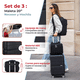 thumbnail image 2 of Juego De Maletas Compass Chicago Negro De 20", Backpack Y Neceser Con Candado TSA Y 8 Ruedas 360°, 2 of 6