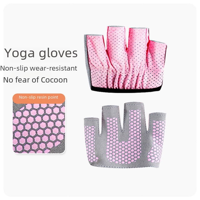 Guantes de yoga aéreo para mujer, antideslizantes, finos, de cuatro dedos, profesionales, para entrenamiento de pilates, de medio dedo, deportivos, resistentes al desgaste, guantes de