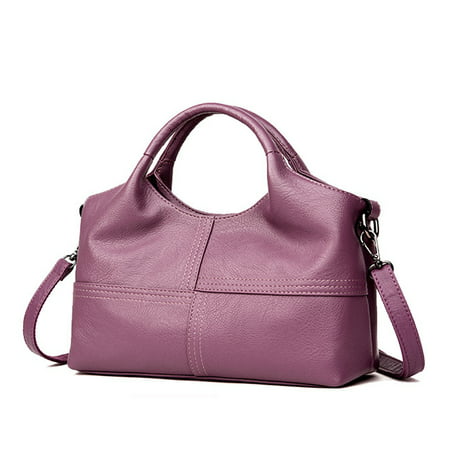 Women Soft Leather Handbags Stitching Solid Large Capacity Shoulder Bags Purse | Walmart Canada