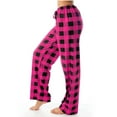 thumbnail image 2 of ylioge Plaid Pajama Pants for Women with Drawstring Elastic Waist Casual Straight Wide Leg Loose Comfortable Homewear Sleepwear Pajamas Trousers Pant, 2 of 6