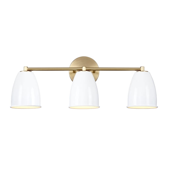 Designers Fountain Biba 24 inch 3-Light Brushed Gold Modern Bathroom Vanity Light Fixture with Ice Mist Metal Shades, D300M-3B-BG