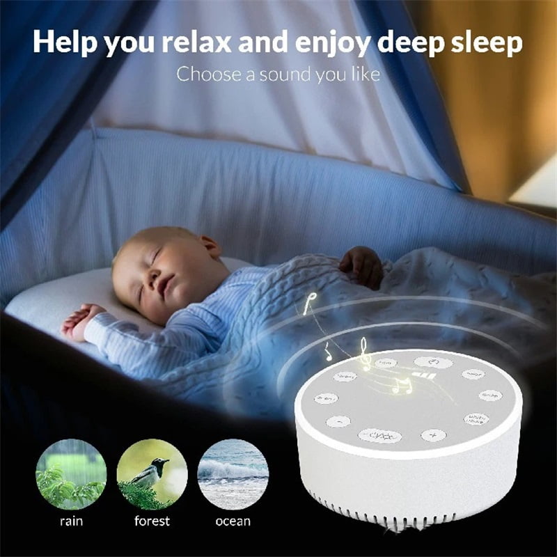 Sleep White Noise Sound Machines Adjustable Light Brightness Compact for Everyone Travel Gift Memory Function
