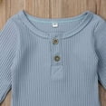 thumbnail image 7 of WIBACKER Newborn Unisex Baby Romper Infant Solid Ribbed Long Sleeve Bodysuit 1Pcs, 7 of 7