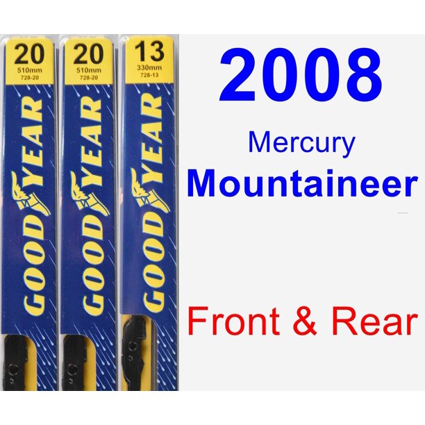 2008 Mercury Mountaineer Wiper Blade Set/Kit (Front & Rear) (3 Blades