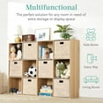 thumbnail image 4 of PINKYA 6-Cube Storage Organizer, 13.5in Shelf Opening, Bookcase, Display Shelf, Customizable w/ 3 Removable Back Panels – Greige, 4 of 9
