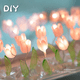 thumbnail image 2 of Lámpara Noche Labg Luz C/ Espejo Nube Flor Artificiales Tulipanes Blanco, 2 of 5
