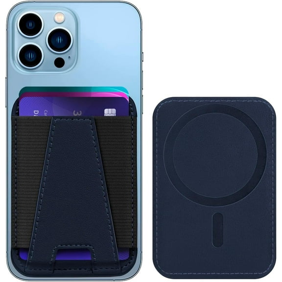 Miroddi Magnetic Phone Card Holder , Premium Leather Magsafe Wallet Compatible for iphone 16/15/14/13/12, Fit 7 Cards, Dark Blue
