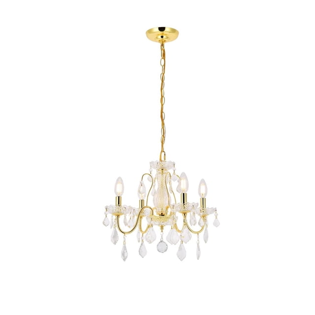 Elegant Lighting St. Francis 17" 4 Light Royal Crystal Chandelier