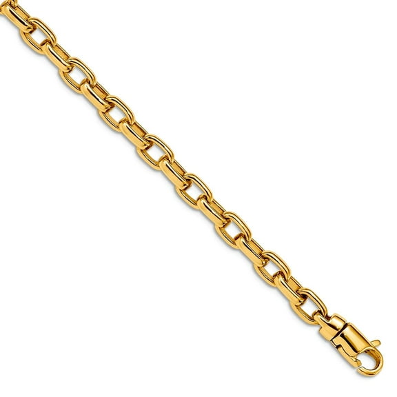 Primal Gold 14 Karat Yellow Gold 5.0mm Hand Fancy Link Bracelet