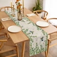 thumbnail image 3 of Table Runner 72 Inches Long for Kitchen Dining, Spring Botanical Dresser Scarf Farmhouse, Dining Table Decorations for Wedding/Parties, Watercolor Leaves Flowers Birds Beige 16 x 72 In, 3 of 8