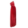 thumbnail image 2 of Ponceau Cloak with Hood Women Red Cape Plus Size Witch Costume for Women Red 150cm, 2 of 5