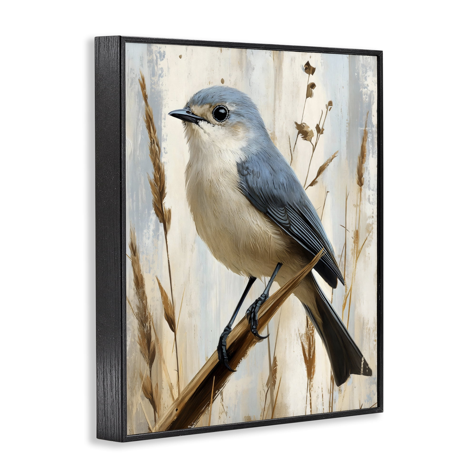 Stupell Industries Bluebird on Tall Glass Perch Black Framed Giclee Art, design by Creative Studio