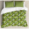 thumbnail image 1 of Sage Duvet Cover Set Queen Size, Fresh Nature Theme Wildflowers Leaves Bloom Foliage Nostalgia Vintage Abstract, Decorative 3 Piece Bedding Set with 2 Pillow Shams, Green Black White, by Ambesonne, 1 of 3