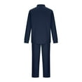 thumbnail image 7 of Wrtxtat Men's Shirt and Long Set Flap Pockets Lapel Button Down Shirts Drawstrings Elastic Waist Straight Leg Sweatpants Trousers Suit Navy XXXL, 7 of 7