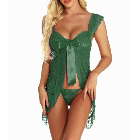 Women Lingerie Satin Sexy Chemise Strap Nightgown Full V Neck Negligee Sleepwear Satin Underwear for Women Full Coverage