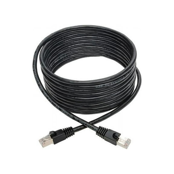TRIPP LITE N262-015-BK Cat6a 10G-Certified Snagless Shielded STP Ethernet Cable (RJ45 M/M), PoE, Black, 15 ft.