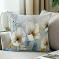 thumbnail image 3 of Blue Golden Floral Decorative Throw Pillow Covers Velvet Pillow Covers Watercolor Flowers Pillowcase Square Cushion Covers Sofa Bed Décor 18X18 inch Set of 2, 3 of 6