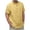 Mens Clothing Yellow, variant on Mens Cotton Linen T-Shirts, Summer Tops for Men Big & Tall Casual Vintage Solid Color Button Up Dressy Blouses M-3XL