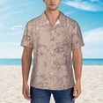 thumbnail image 2 of Balery Rose Gold Marble Texture Camisas hawaianas de manga corta para hombre, camisas playeras de corte holgado, camisas de vacaciones con botones,XX-Large, 2 of 7