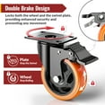 thumbnail image 5 of HOLKIE 4 inch Swivel Caster Wheels with Safety Total Lock,(4 pack)360 Degree Heavy Duty Plate Casters,Orange, 5 of 8