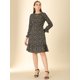 thumbnail image 3 of Vestido A Media Pierna Allegra K Leopardo Negro M, 3 of 6