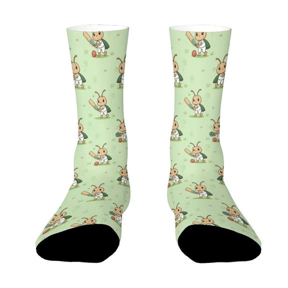 Cute Cricket Funny Novelty Crew Socks for Women Men Sports
