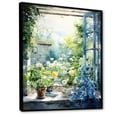 thumbnail image 2 of Designart "Countryside Charm with Green and Blue Windows II" Farm Framed Wall Art - Country Green Farm Windows Entryway Framed Wall Art Print, 2 of 6